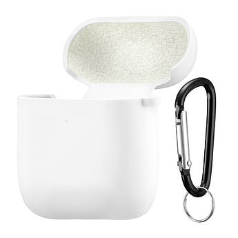 Чохол Silicone Case Fibra для навушників Apple AirPods 1/2 (White)