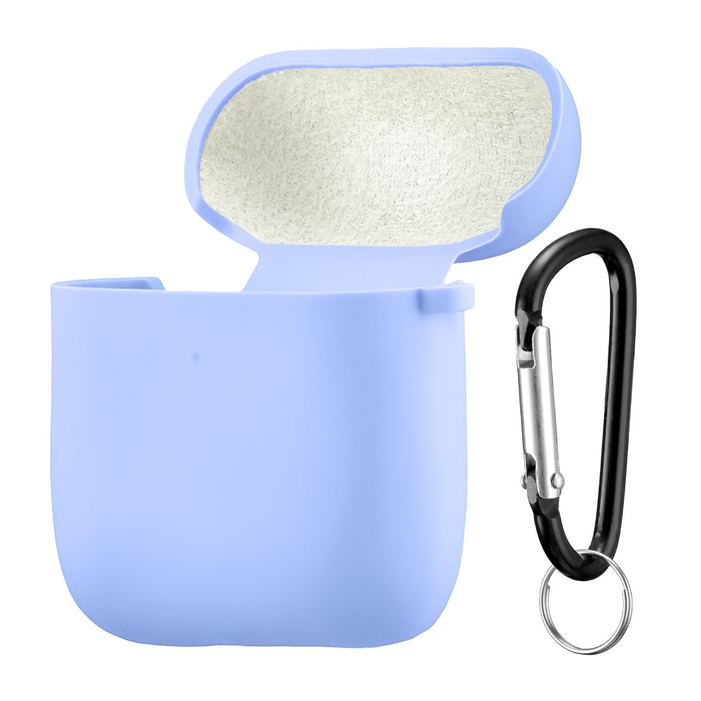 Чохол Silicone Case Fibra для навушників Apple AirPods 1/2 (Light Blue), фото 1