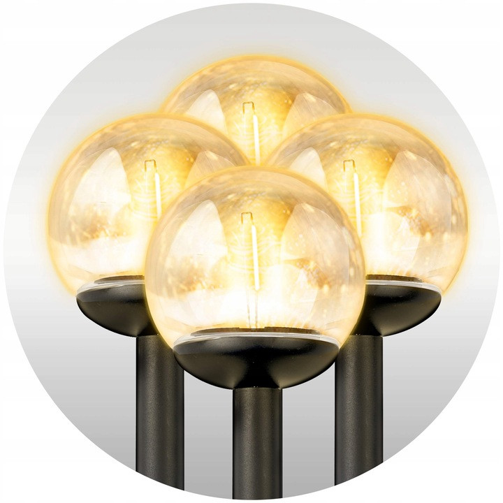 Сонячні садові світлодіодні лампи- кулі на сонячній батареї з датчиком сутінки 4 шт Ilumen LS-103, фото 1