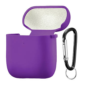 Чохол Silicone Case Fibra для навушників Apple AirPods 1/2 (Violet)