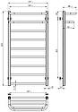Рушникосушарка водяна Lux Hotel П9 500х1000 Deffi нержавіюча сталь (Хром, Бокове ліве підключення), фото 3