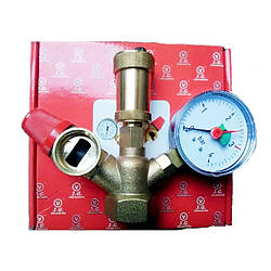 Група безпеки для опалення Ялинка Valve J.G. 1 дюйма внутрішнє різьблення латунь