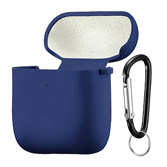 Чохол Silicone Case Fibra для навушників Apple AirPods 1/2 (Dark Blue)