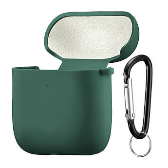 Чохол Silicone Case Fibra для навушників Apple AirPods 1/2 (Dark Green)