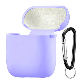 Чохол Silicone Case Fibra для навушників Apple AirPods 1/2 (Lilac)