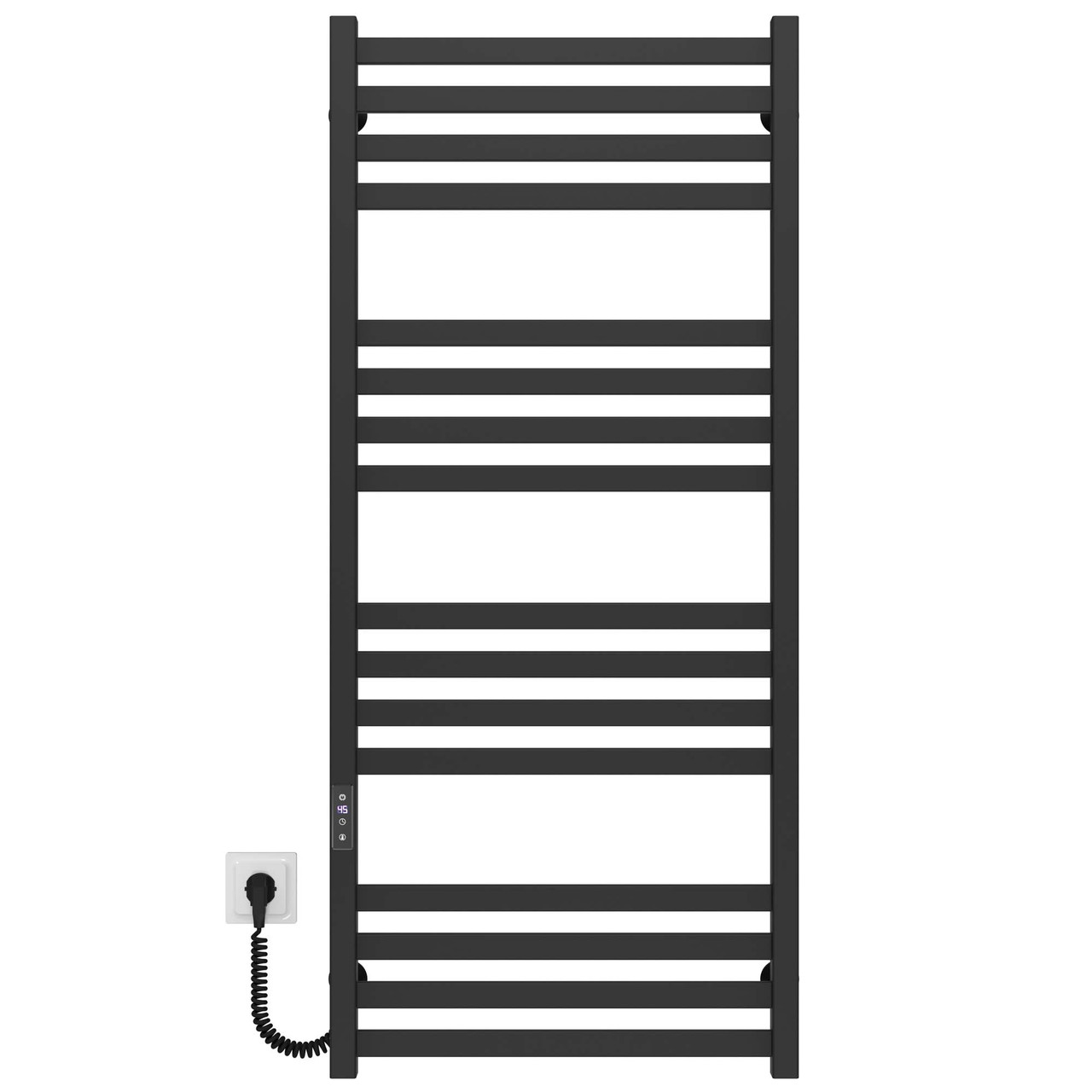 Рушникосушарка електрична Magnus П16 600х1200 Deffi нержавіюча сталь (Чорний, JD04, Ліве підключення), фото 1