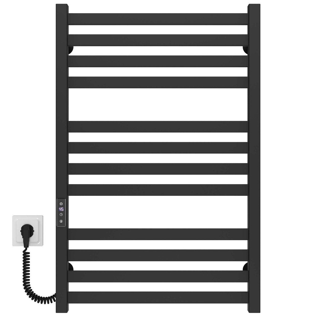 Рушникосушарка електрична Magnus П12 600х800 Deffi нержавіюча сталь (Чорний, JD04, Ліве підключення), фото 1