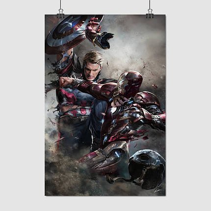 Плакат "Капітан Америка та Залізна Людина, Captain America, Iron Man", 60×40см, фото 1