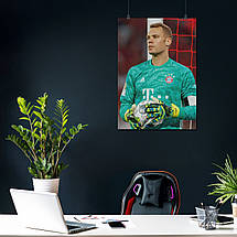 Плакат "Мануель Ноєр, воротар ФК Баварія, Manuel Neuer", 60×43см, фото 3