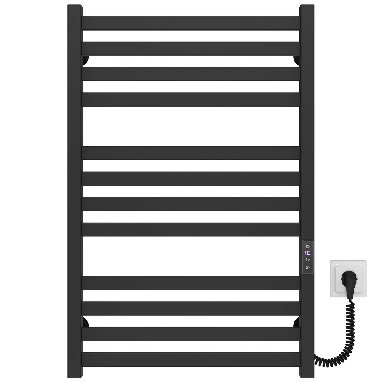 Рушникосушарка електрична Magnus П12 500х800 Deffi нержавіюча сталь (Чорний, JD04, Праве підключення), фото 1