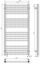 Рушникосушарка водяна Lima П20 600х1300 Deffi нержавіюча сталь (Хром, Бокове ліве підключення), фото 4