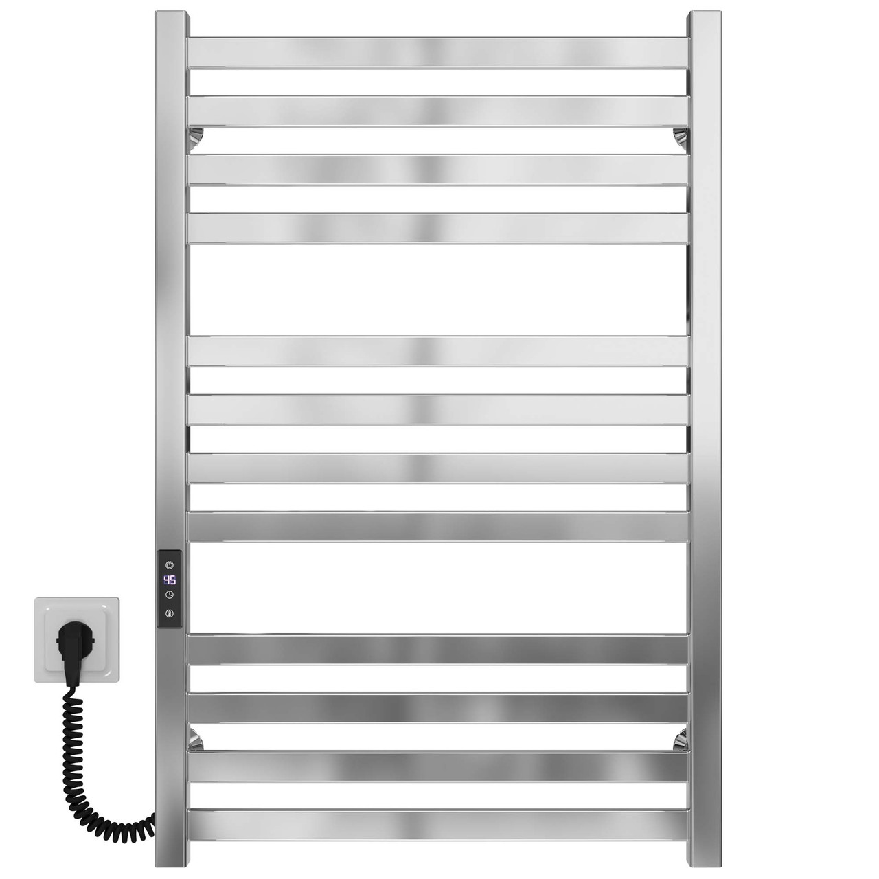 Рушникосушарка електрична Magnus П12 500х800 Deffi нержавіюча сталь (Хром, JD04, Ліве підключення), фото 1