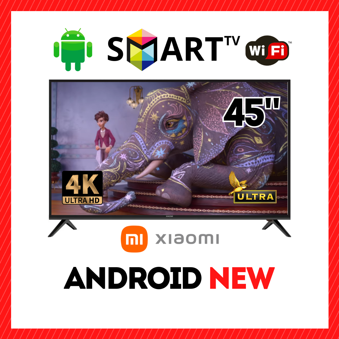 Телевізор Xiaomi 45" FullHD SmartTV Android 13.0 WiFi Т2 + пульт ДУ