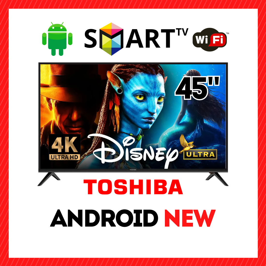 Телевізор Toshiba 45" Smart-TV/Full HD/DVB-T2/USB Android 13.0 + пульт ДУ