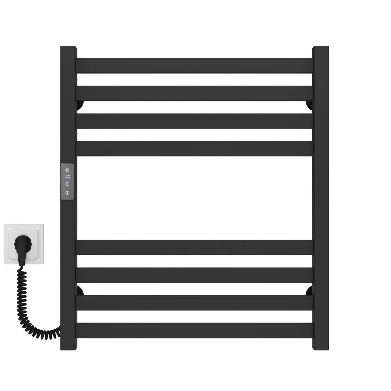 Рушникосушарка електрична Magnus П8 500х600 Deffi нержавіюча сталь (Чорний, JD04, Ліве підключення), фото 1