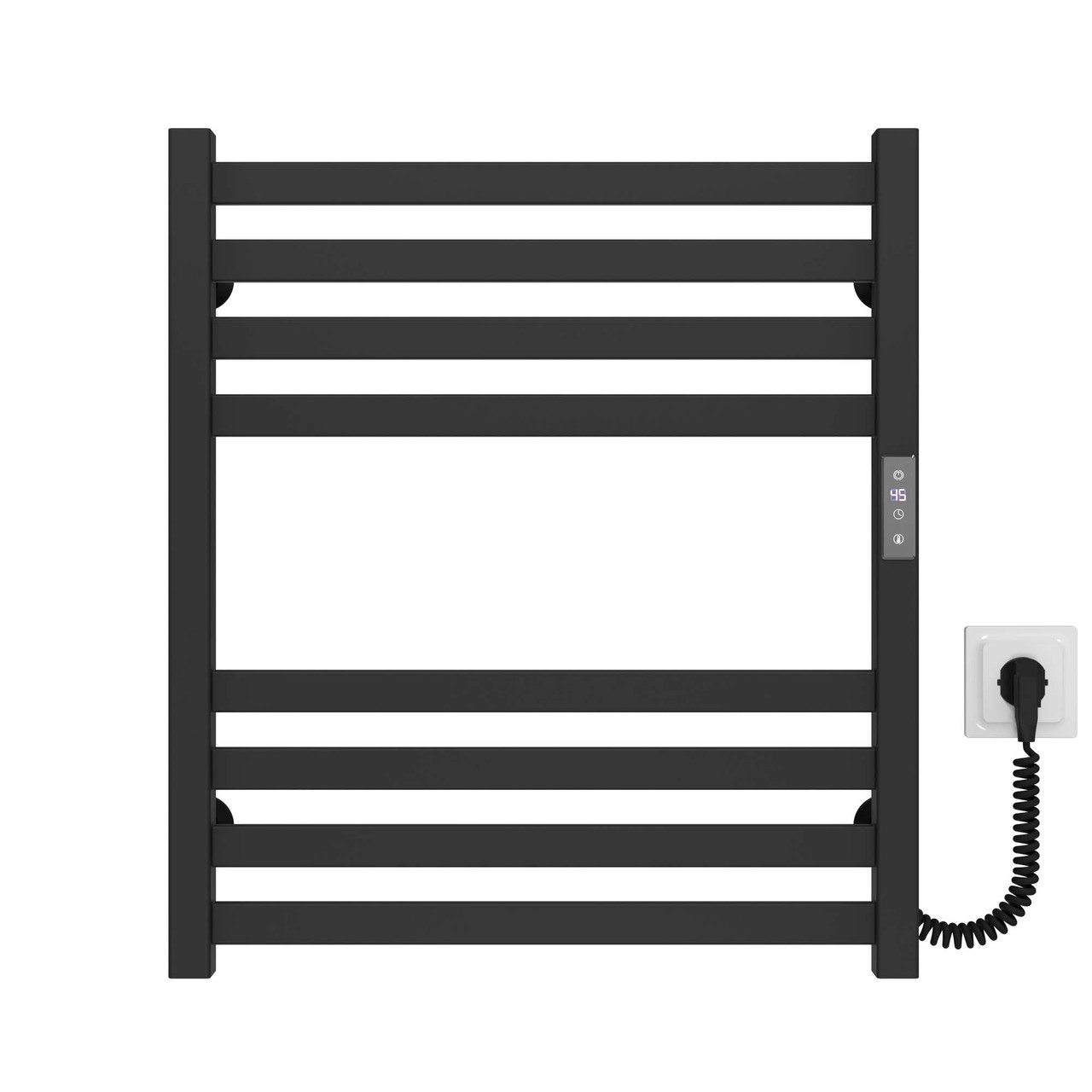 Рушникосушарка електрична Magnus П8 500х600 Deffi нержавіюча сталь (Чорний, JD04, Праве підключення), фото 1