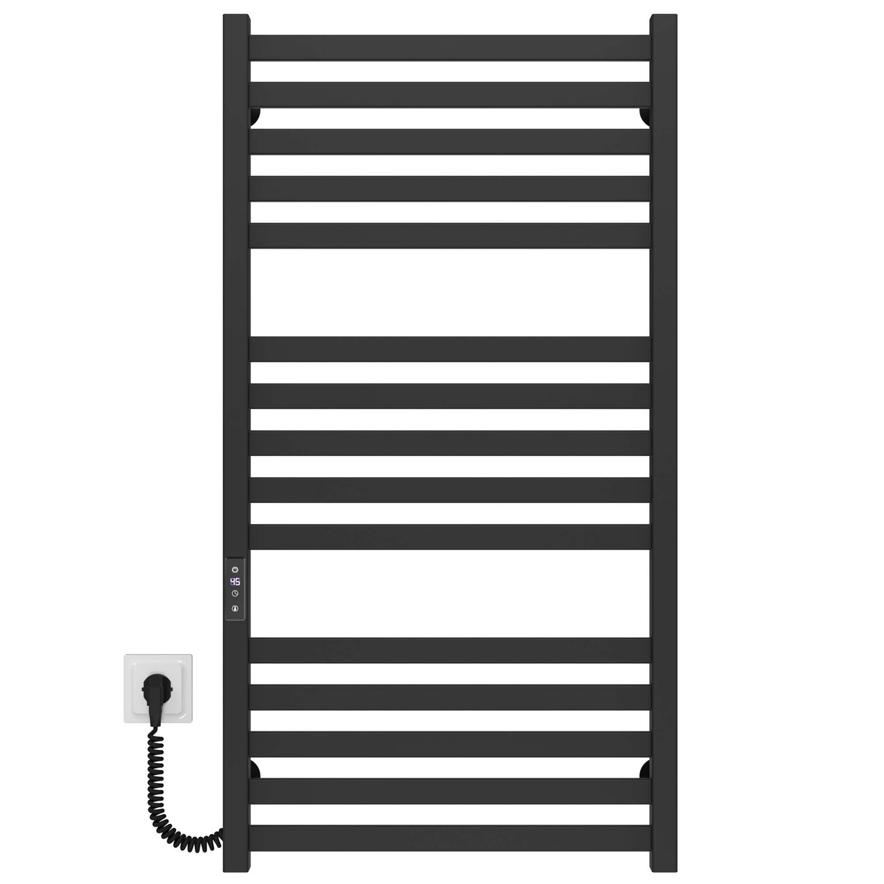 Рушникосушарка електрична Magnus П15 600х1000 Deffi нержавіюча сталь (Чорний, JD04, Ліве підключення), фото 1