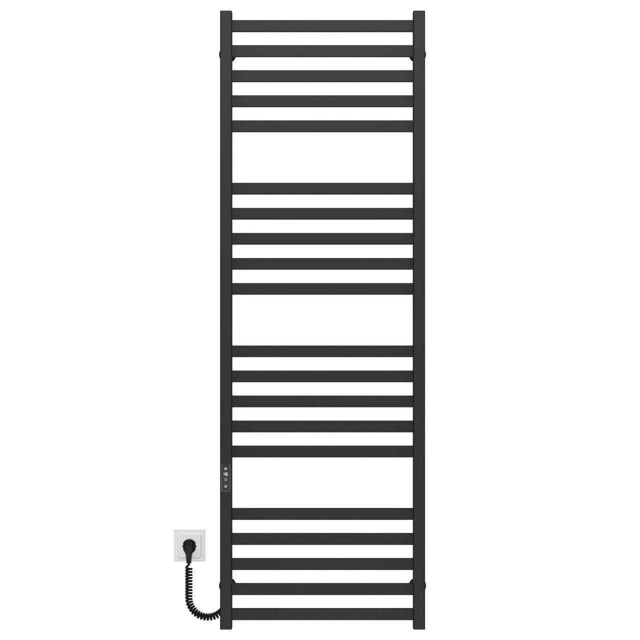 Рушникосушарка електрична Magnus П20 500х1600 Deffi нержавіюча сталь (Чорний, JD04, Ліве підключення), фото 1