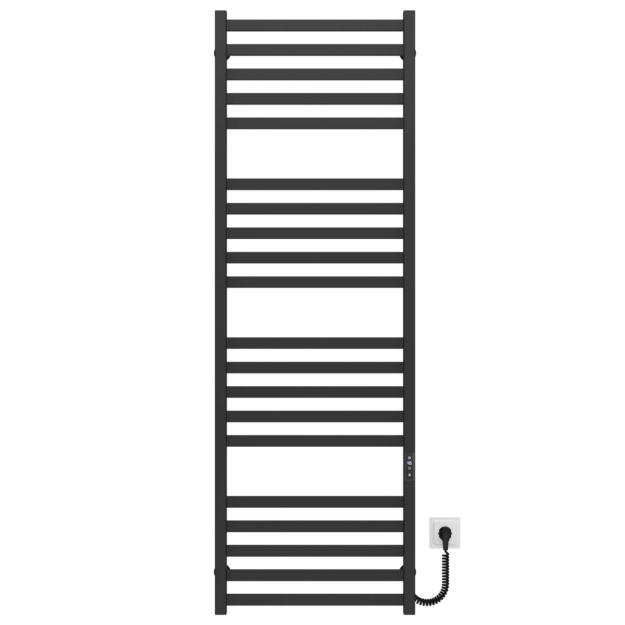 Рушникосушарка електрична Magnus П20 500х1600 Deffi нержавіюча сталь (Чорний, JD04, Праве підключення), фото 1