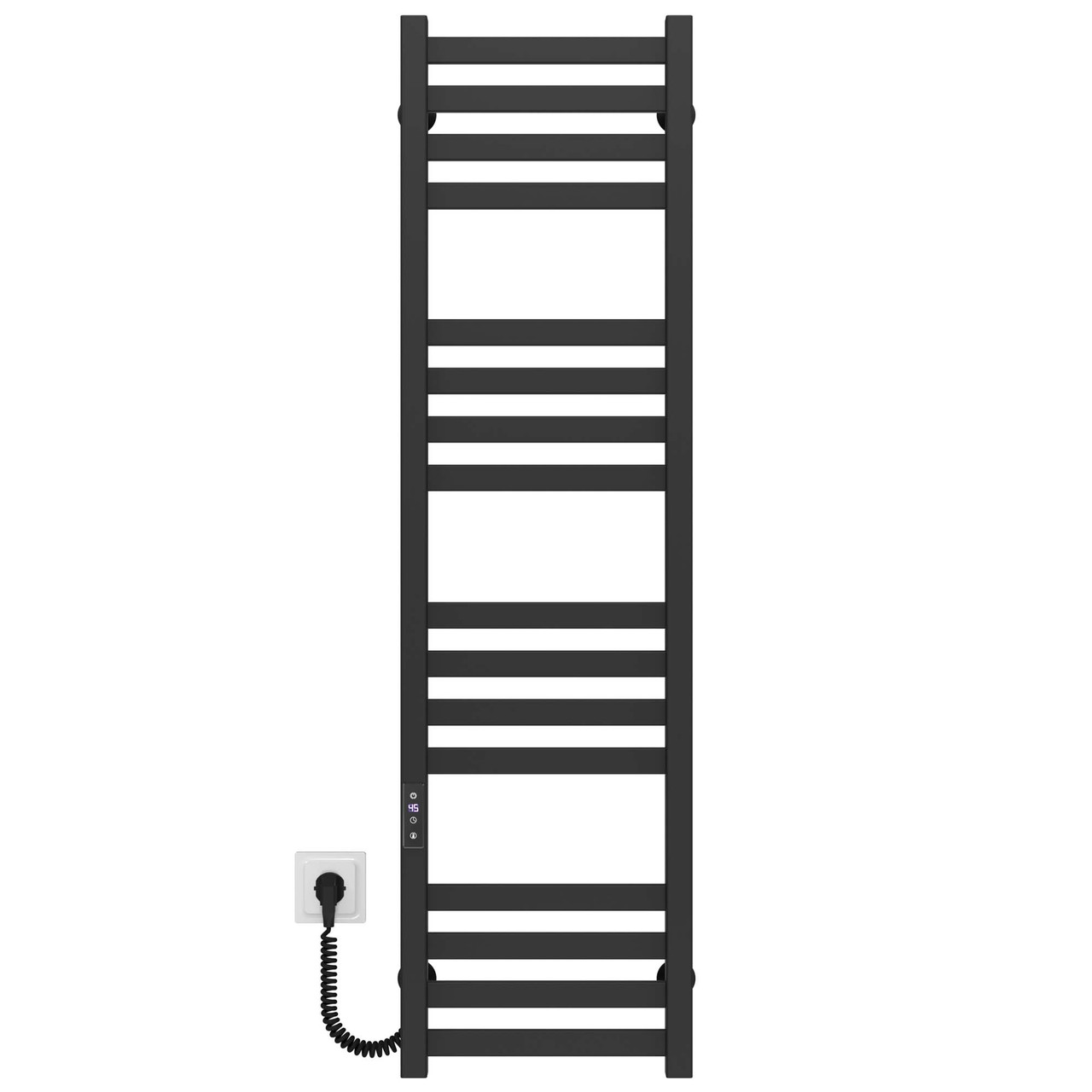 Рушникосушарка електрична Magnus П16 400х1200 Deffi нержавіюча сталь (Чорний, JD04, Ліве підключення), фото 1