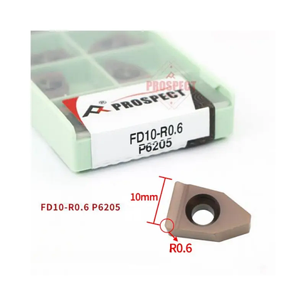 FD10-R0,6 P6205 (сталь, нерж.сталь) Твердосплавна пластина для токарного різця, фото 3