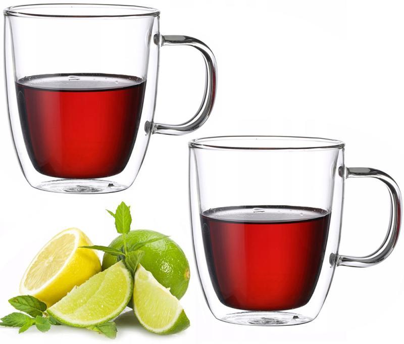 Набір 2 скляні кухлі Kamille 250 мл, термокухлі з подвійними стінками, фото 1