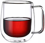 Набір скляних кухлів Kamille 300 мл, 2 термокухлі з подвійними стінками, фото 2