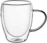 Набір 2 скляні чашки Kamille 350 мл, термочашки з подвійними стінками, фото 2