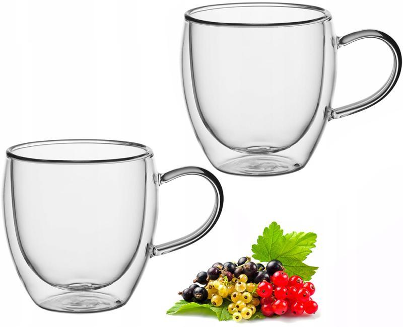 Набір 2 скляні чашки Kamille 250 мл, термочашки з подвійними стінками (високі), фото 1