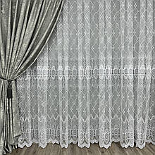 Фатинова тюль із кордовою вишивкою No161004 Білий на відріз