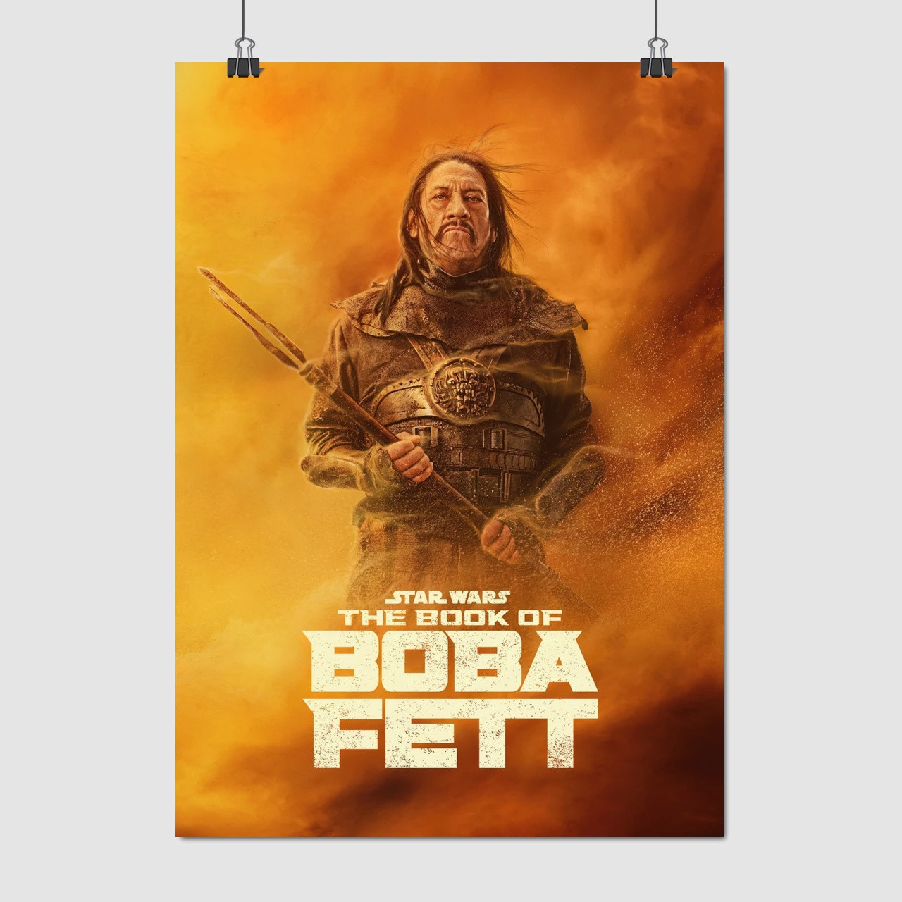 Плакат "Книга Боби Фетта, дресирувальник ранкору, Денні Трехо, The Book of Boba Fett", 60×43см