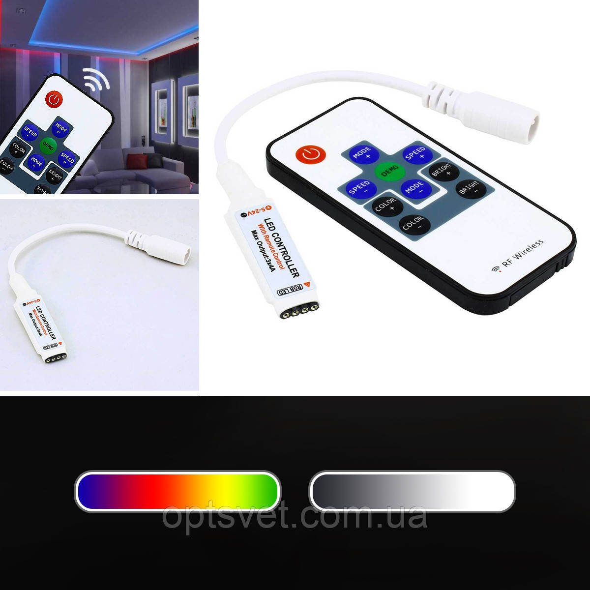 Контролер RGB OEM 6А-RF-10 кнопок