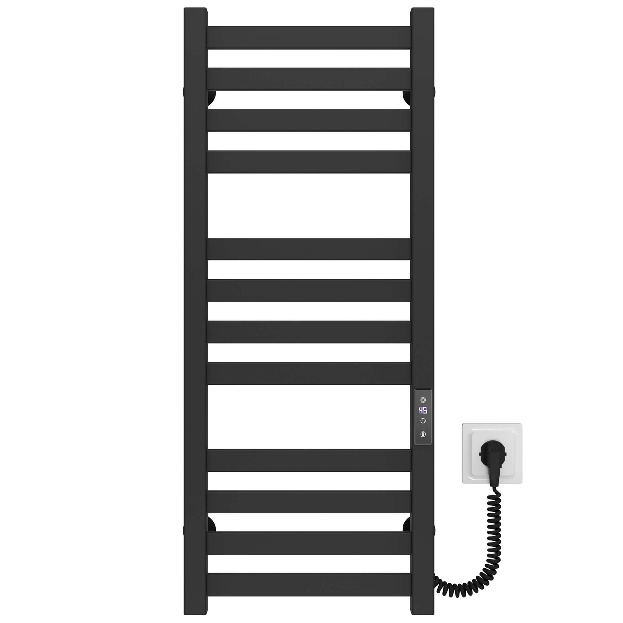 Рушникосушарка електрична Magnus П12 300х800 Deffi нержавіюча сталь (Чорний, JD04, Праве підключення), фото 1