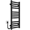 Рушникосушарка електрична Magnus П12 200х800 Deffi нержавіюча сталь (Чорний, JD04, Ліве підключення), фото 2
