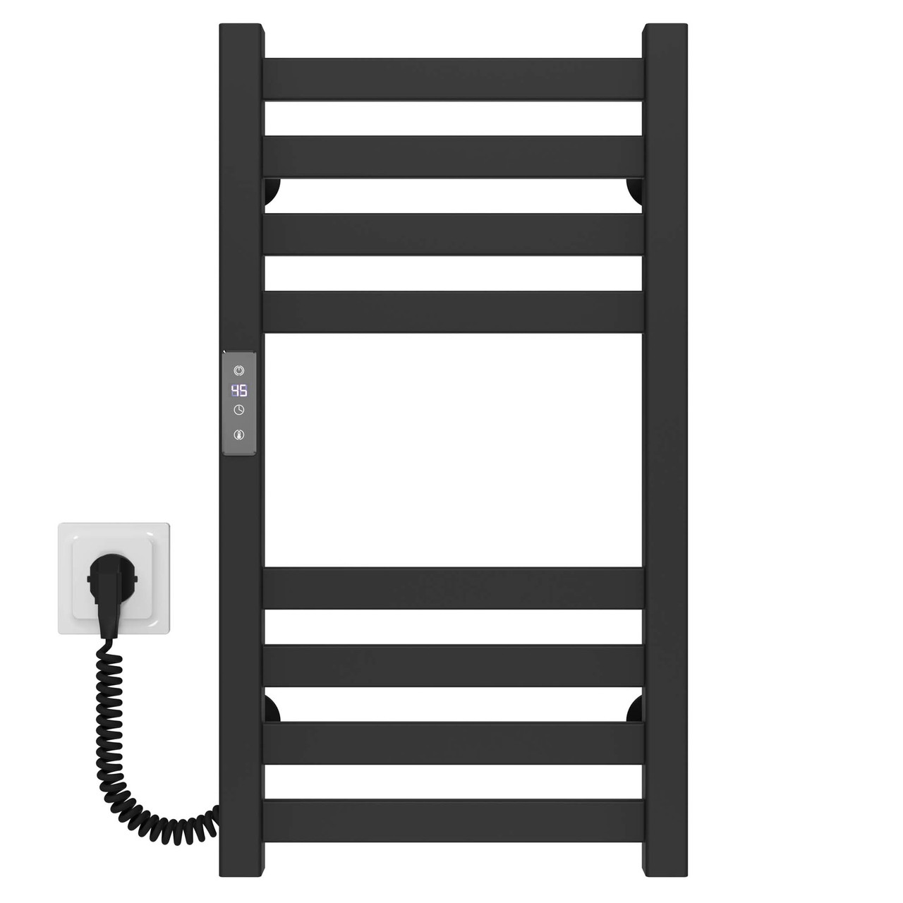 Рушникосушарка електрична Magnus П8 400х600 Deffi нержавіюча сталь (Чорний, JD04, Ліве підключення), фото 1