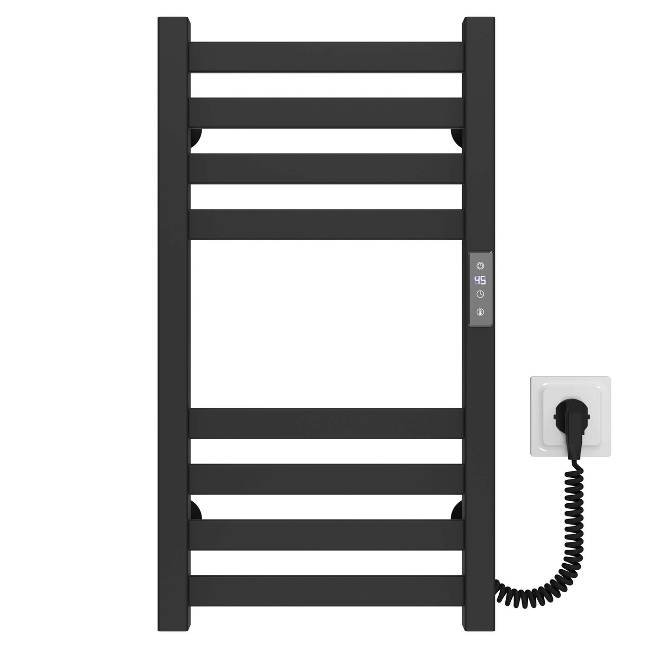 Рушникосушарка електрична Magnus П8 400х600 Deffi нержавіюча сталь (Чорний, JD04, Праве підключення), фото 1