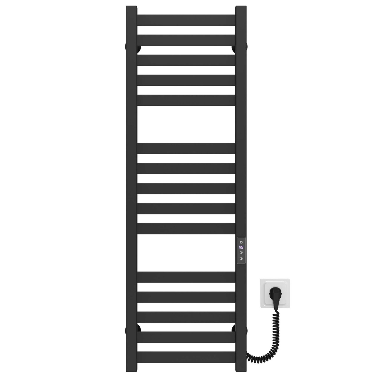 Рушникосушарка електрична Magnus П15 200х1000 Deffi нержавіюча сталь (Чорний, JD04, Праве підключення), фото 1