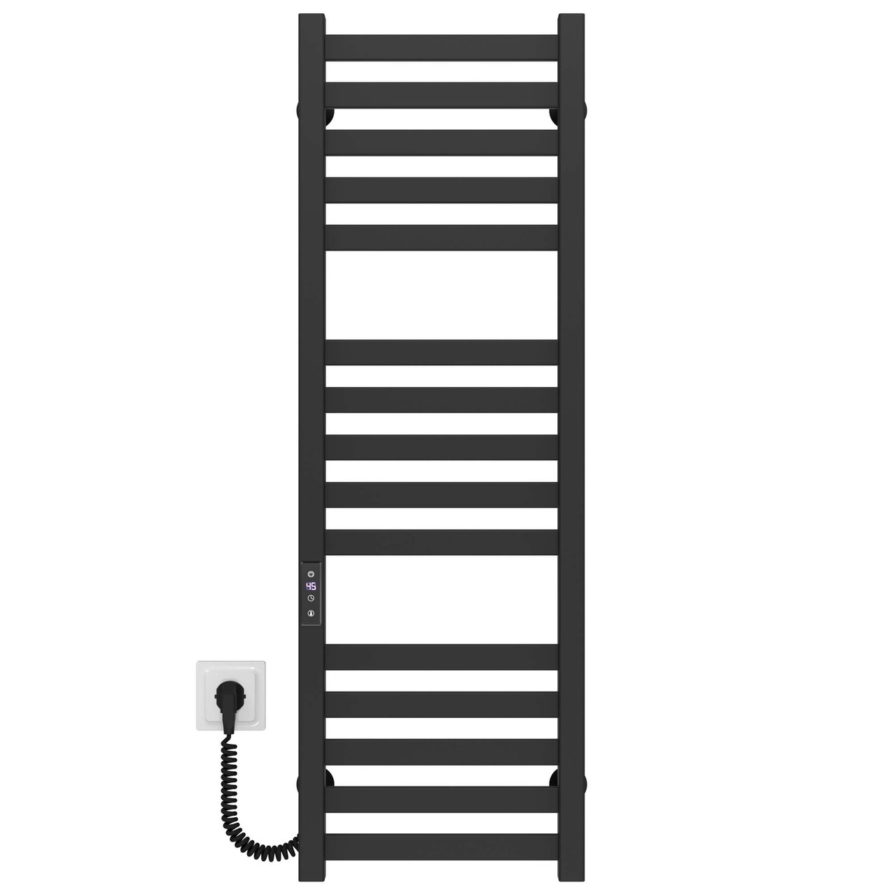 Рушникосушарка електрична Magnus П15 300х1000 Deffi нержавіюча сталь (Чорний, JD04, Ліве підключення), фото 1