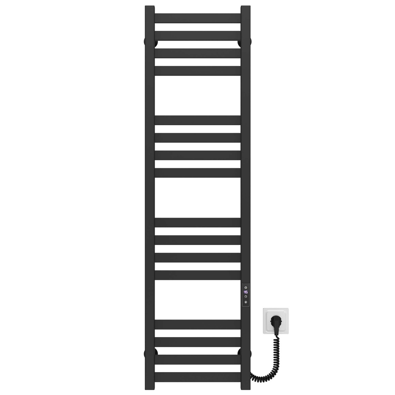 Рушникосушарка електрична Magnus П16 400х1200 Deffi нержавіюча сталь (Чорний, JD04, Праве підключення), фото 1