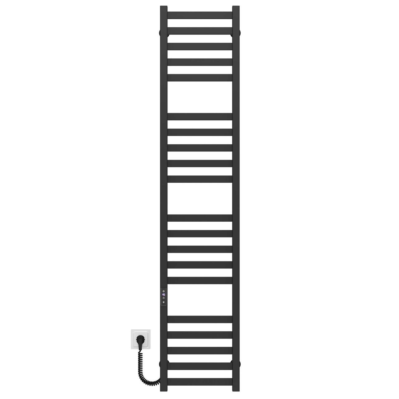 Рушникосушарка електрична Magnus П20 300х1600 Deffi нержавіюча сталь (Чорний, JD04, Ліве підключення), фото 1