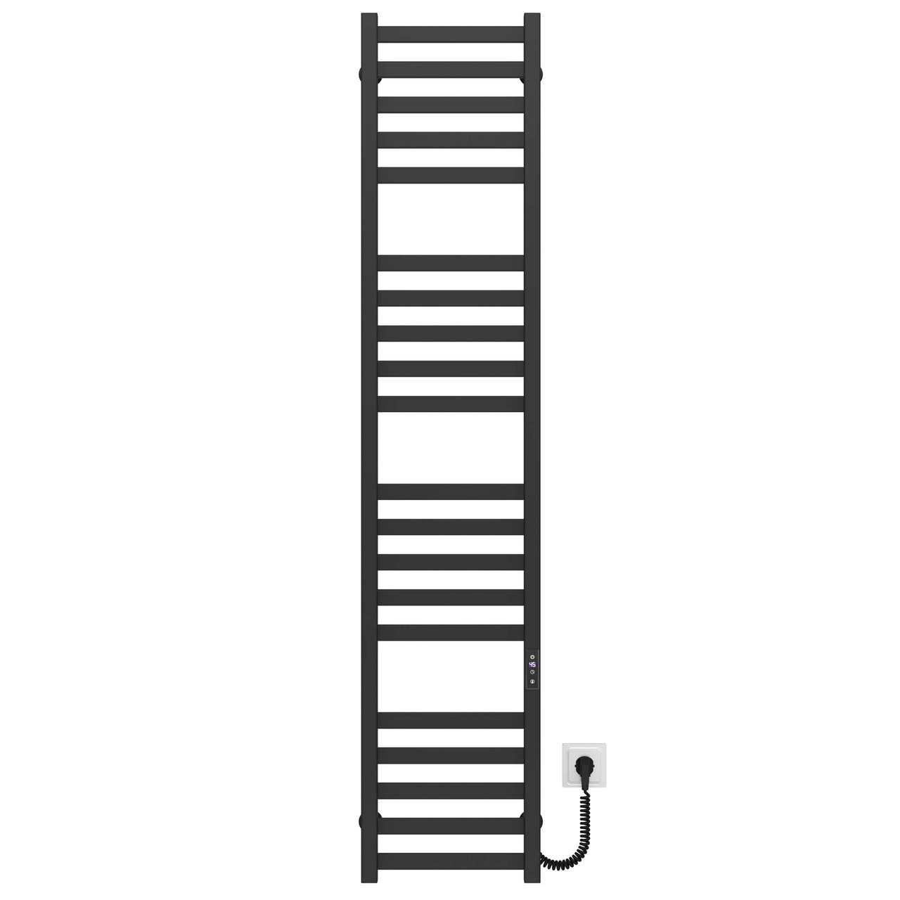 Рушникосушарка електрична Magnus П20 400х1600 Deffi нержавіюча сталь (Чорний, JD04, Праве підключення), фото 1