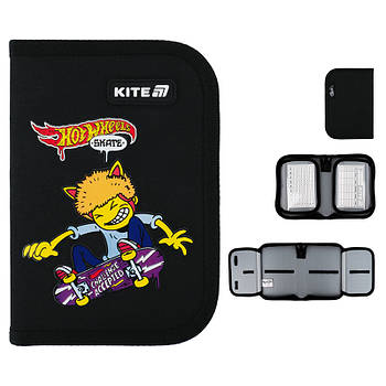 Пенал-книжка шкільний Kite Hot Wheels Skate (HW25-622-2, 1 відділення, 2 відворот)