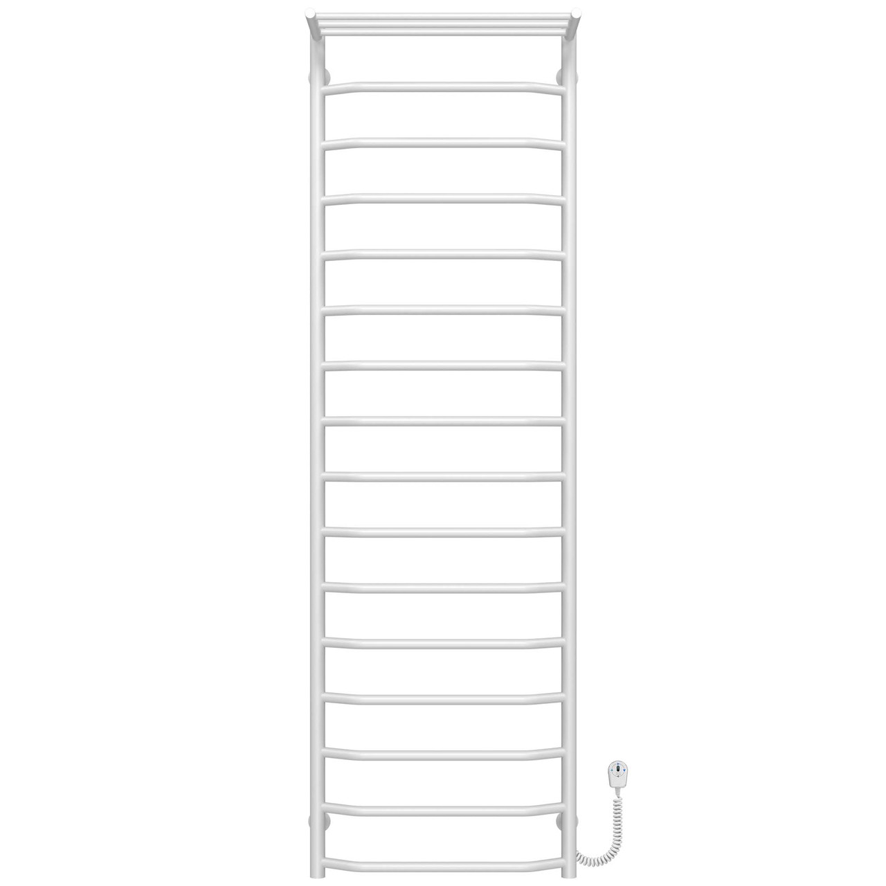 Рушникосушарка електрична Трапеція з полицею П16 500х1700 Deffi нержавіюча сталь (Білий, EF16, Праве, фото 1