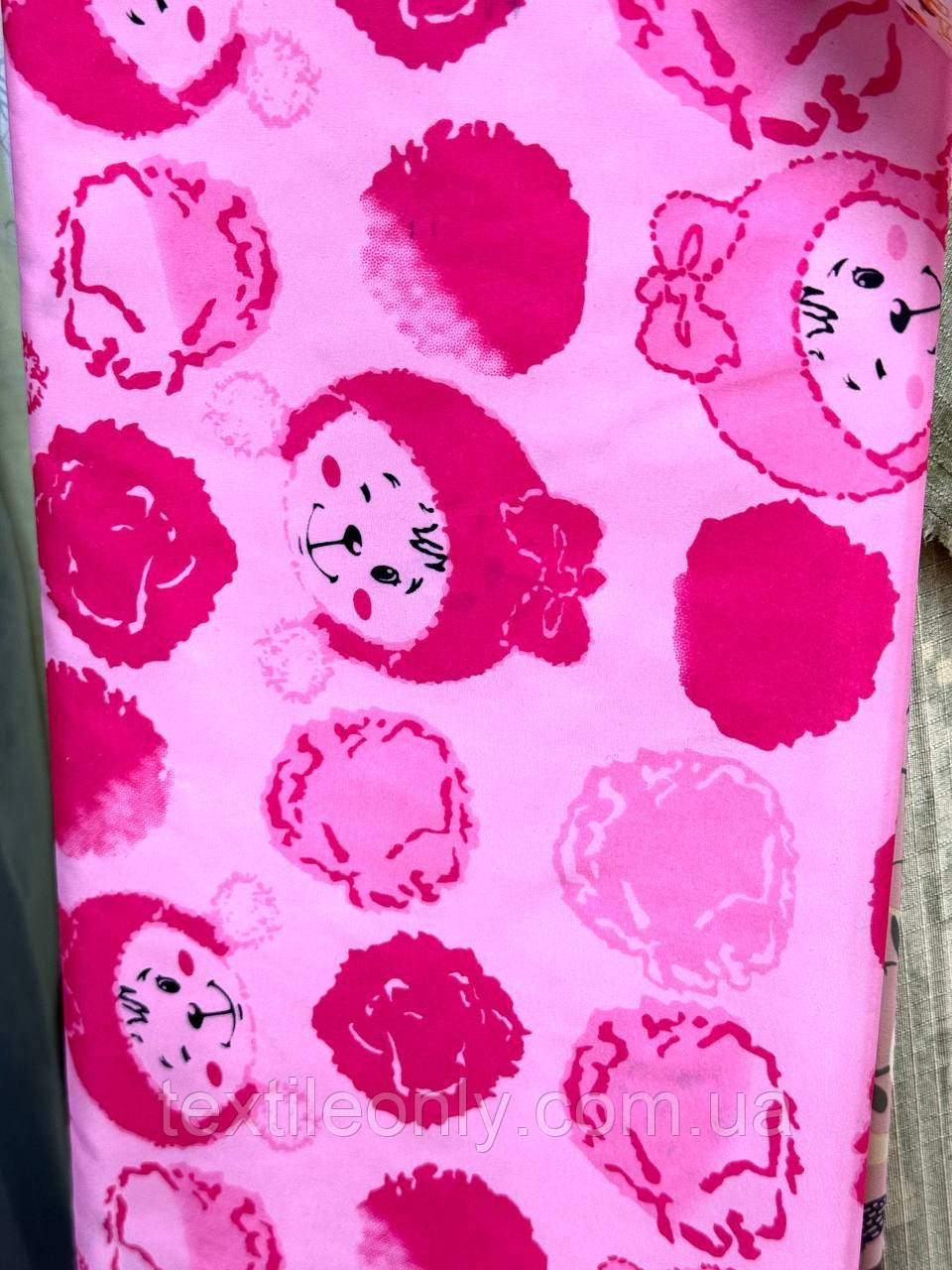 Тканина Плащівка принт рожева ширина 150 см