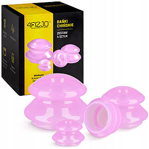 Вакуумні масажні банки 4FIZJO силіконові для тіла (китайські/антицелюлітні банки) 4 шт 4FJ0235 Poland