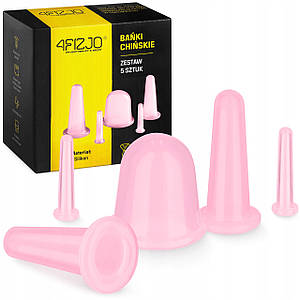 Вакуумні масажні банки 4FIZJO силіконові для тіла (китайські/антицелюлітні банки) 5 шт 4FJ0236 Poland