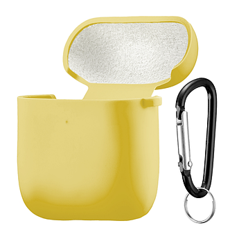 Чохол Silicone Case Fibra для навушників Apple AirPods 1/2 (Yellow)