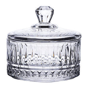 Скляна цукерниця з кришкою під кришталь прозора