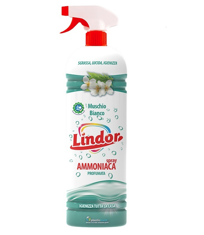 Спрей для чищення твердих поверхонь Lindor з аміаком Білий мускус 900 мл