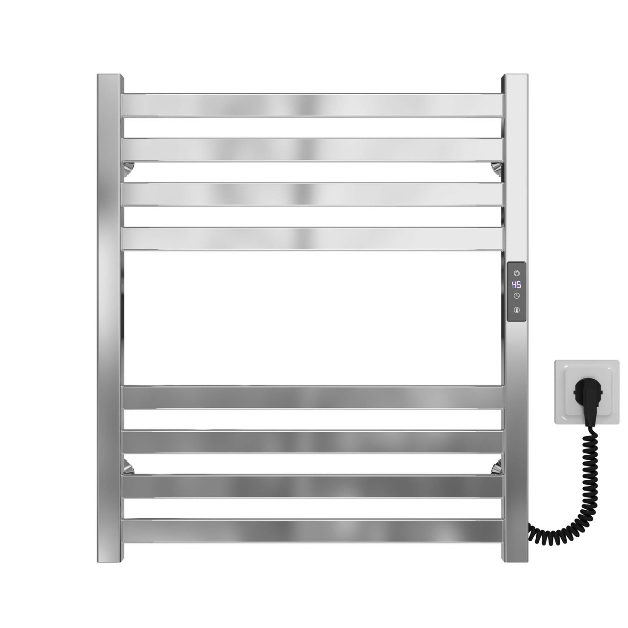 Рушникосушарка електрична Magnus П8 600х600 Deffi нержавіюча сталь (Хром, JD04, Праве підключення), фото 1